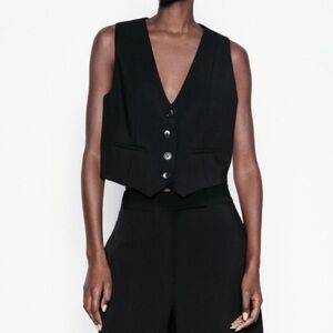 Zara Black Tailored Waistcoat